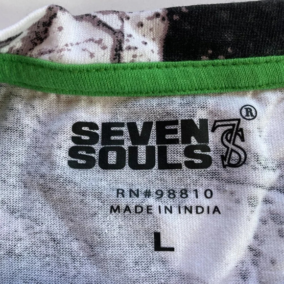 Seven Souls Men's Crew Neck Long Sleeve Cotton‎ Graphic T-Shirt, SAVAGE, Large - Picture 2 of 6